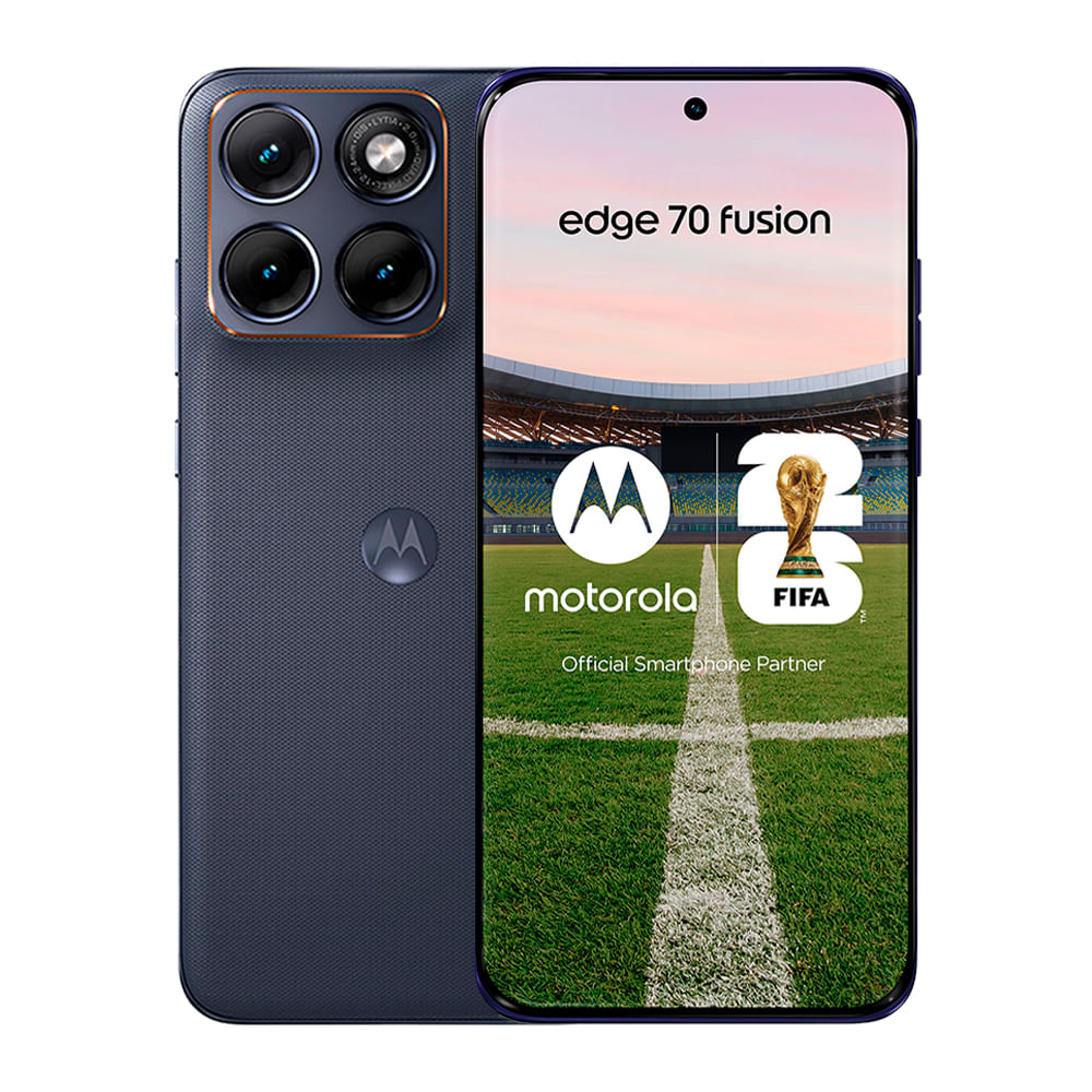 Celular Motorola Edge 70 Fusion 5G 256GB, 8GB RAM, cámara trasera 50MP y frontal 32MP, 6.8", azul